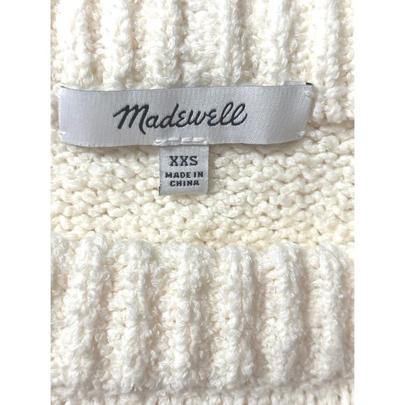 Madewell Embroidered Sweater XXS Crew Neck Long Sleeve Ribbed Knit Pullover - Picture 5 of 6